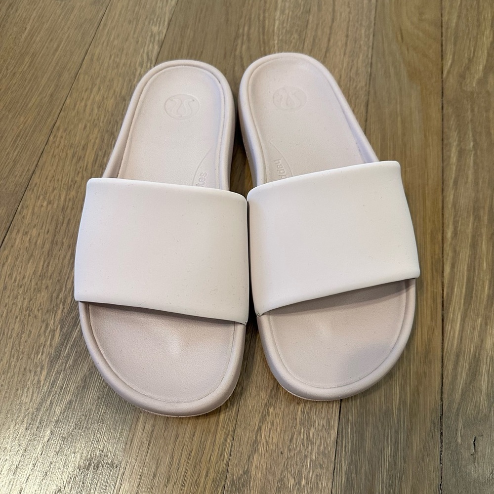 Lululemon Restfeel blush pink slides